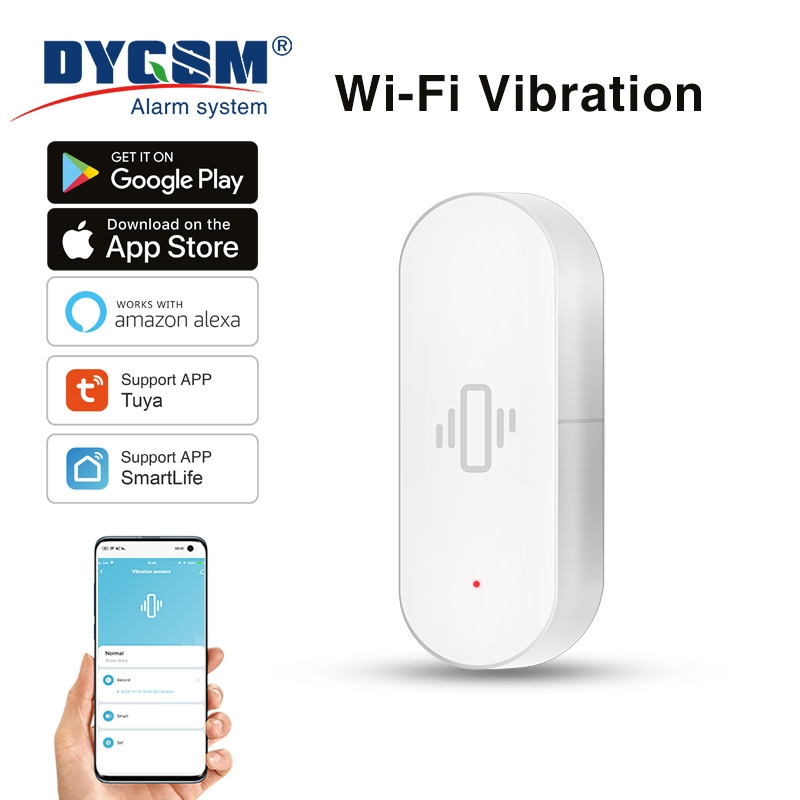 Home Assistant Tuya - Tuya WiFi 振動センサー、高感度検知、スマートアラート、安全な生活を実現、Alexa/Google Home と互換性があります。