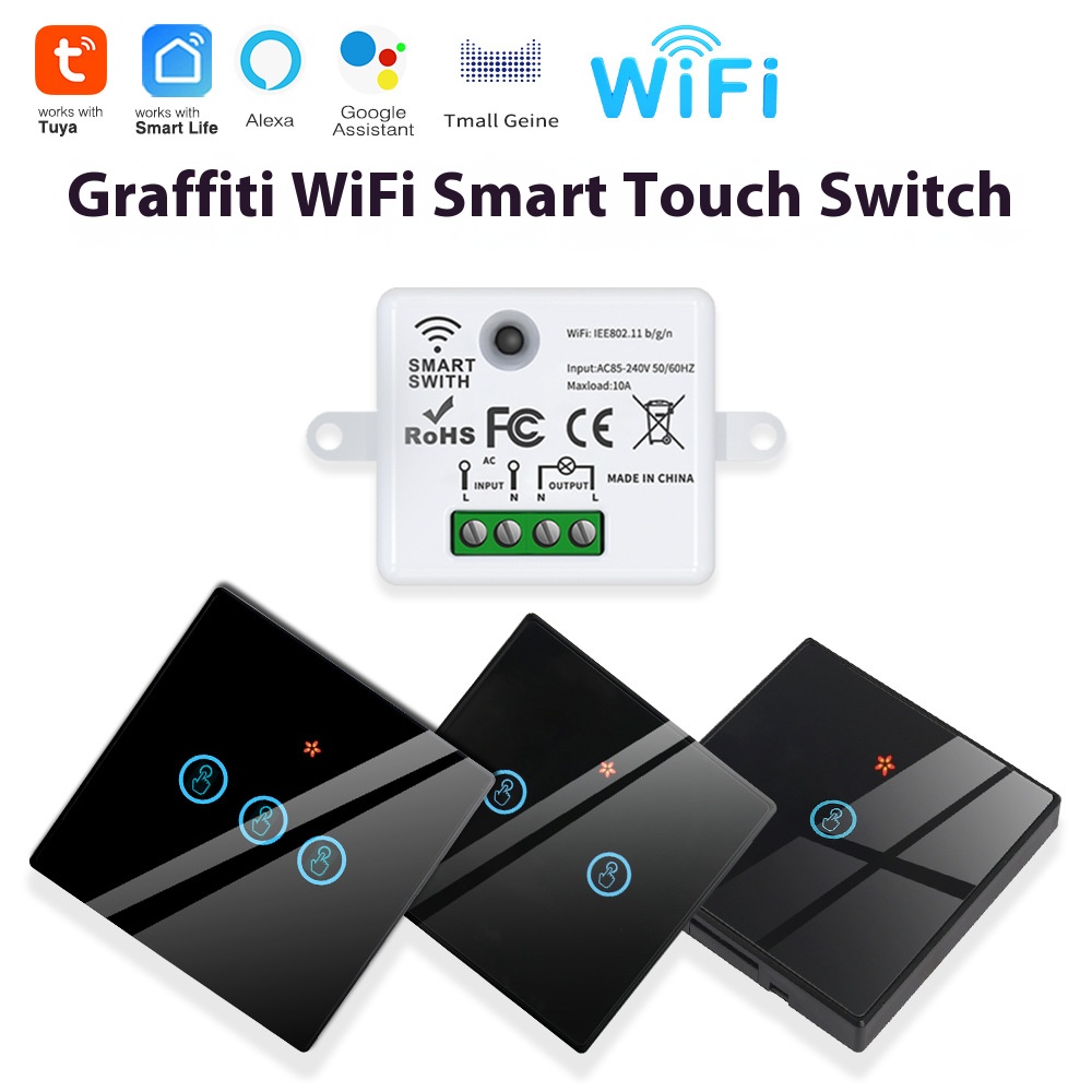 Smart Relay Tuya - Tuya スマートスイッチオフデバイスは、ワイヤレスタッチ、WiFi、ランダムステッカー、APPリモートコントロール、Alexa音声コントロール、Tiを搭載しています。
