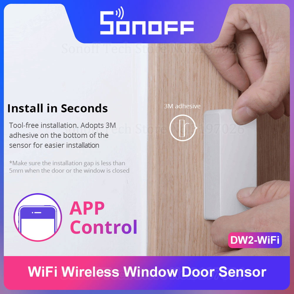 Sonoff - Sonoff-ワイヤレスドア/ウィンドウセンサー,セキュリティアラーム,ewelinkアプリケーションで動作,sonoffデバイスと互換性,ifttt,DW2-WiFi