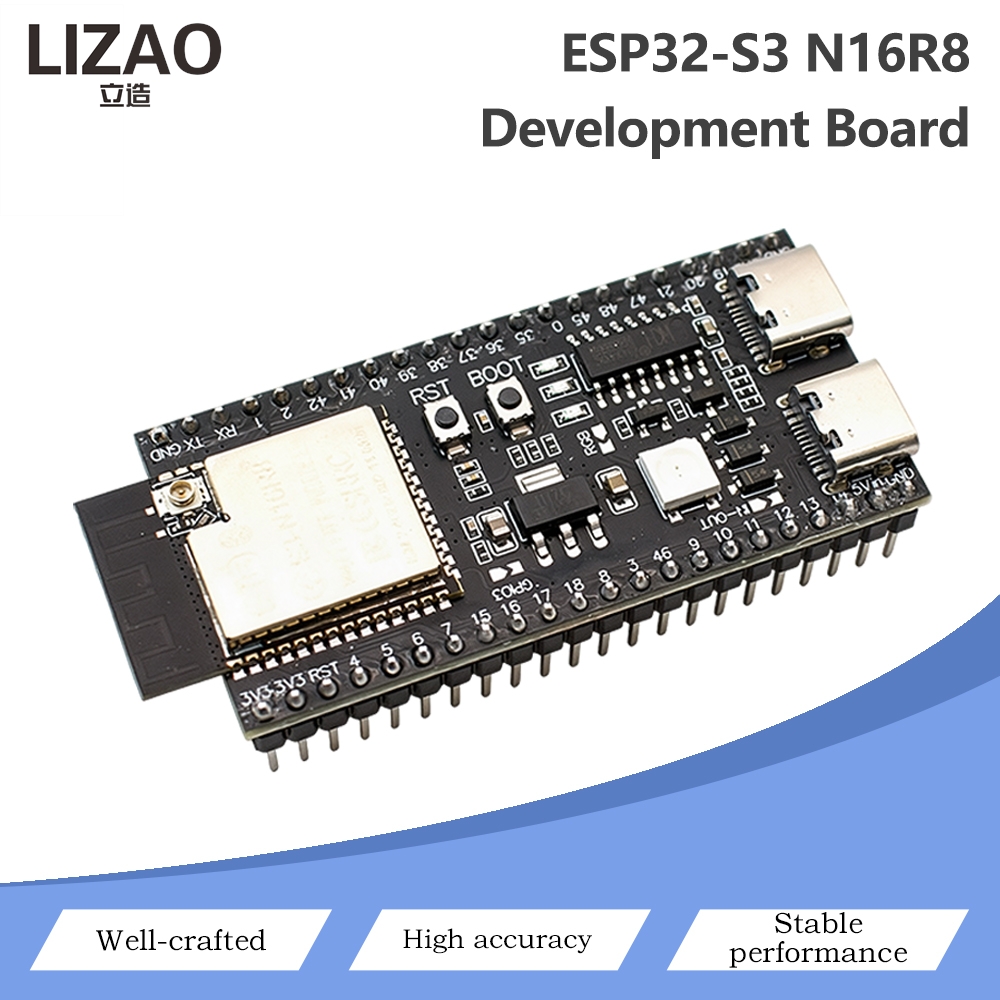 Smart Home Module Iot - ESP32-S3 N16R8 開発ボード、デュアルType-C、ESP32-S3-WROOM-1モジュール、Wi-Fi、Bluetooth 5.0、デュアルコア、240MHz MCUボード、IoT向け。