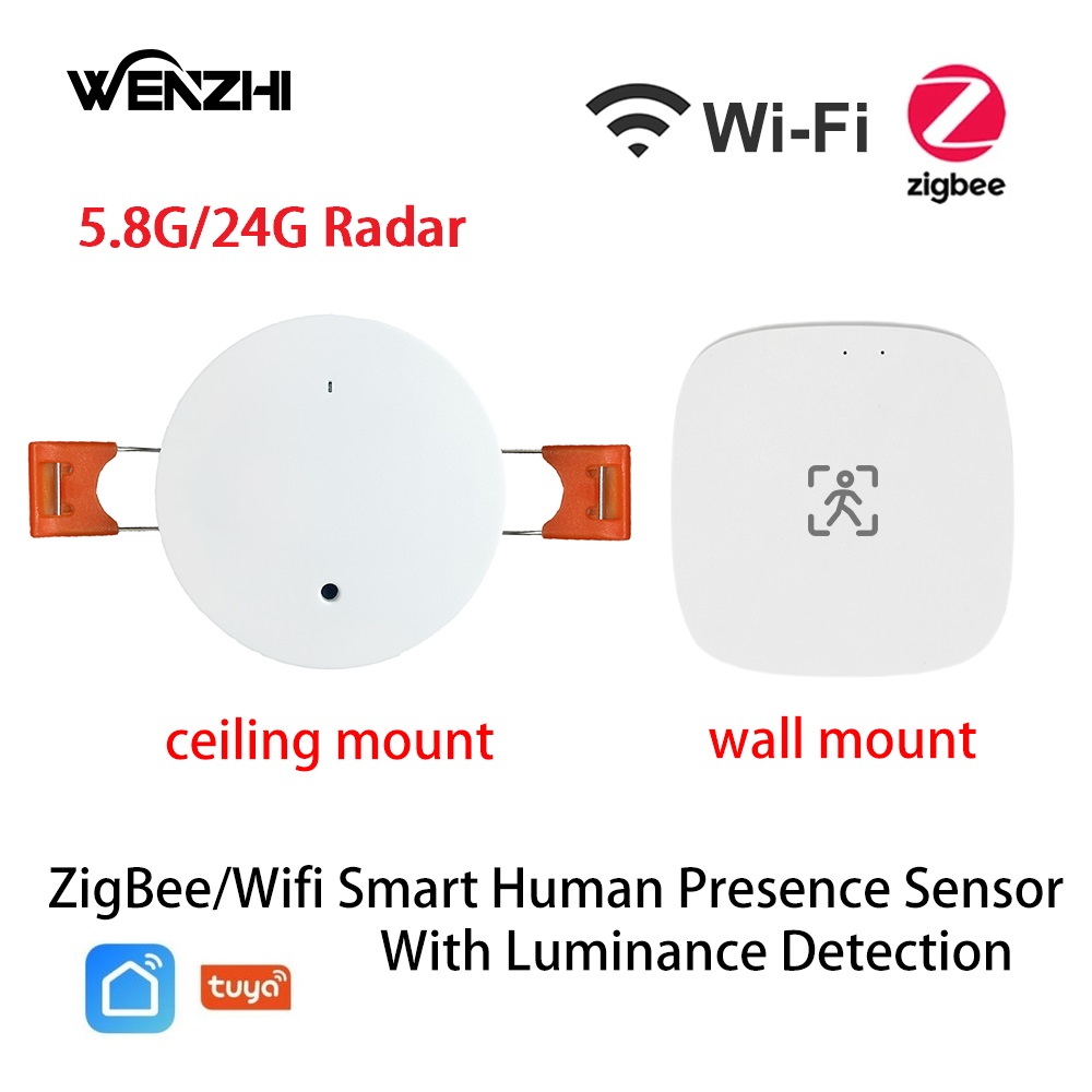 Tasmota - ZigBee Wifi MmWave 人間存在モーションセンサー輝度/距離検出 5/110/220V Tuya