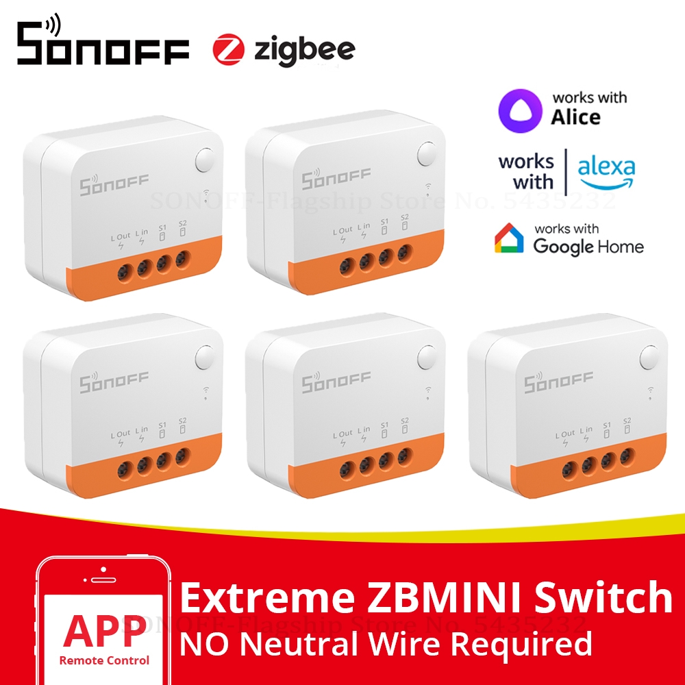 Sonoff Mini R4 - Itead SONOFF ZBMINI-L2 Zigbee DIYスマートスイッチモジュール、ニュートラル配線不要、スマートホームオートメーション用2ウェイ制御