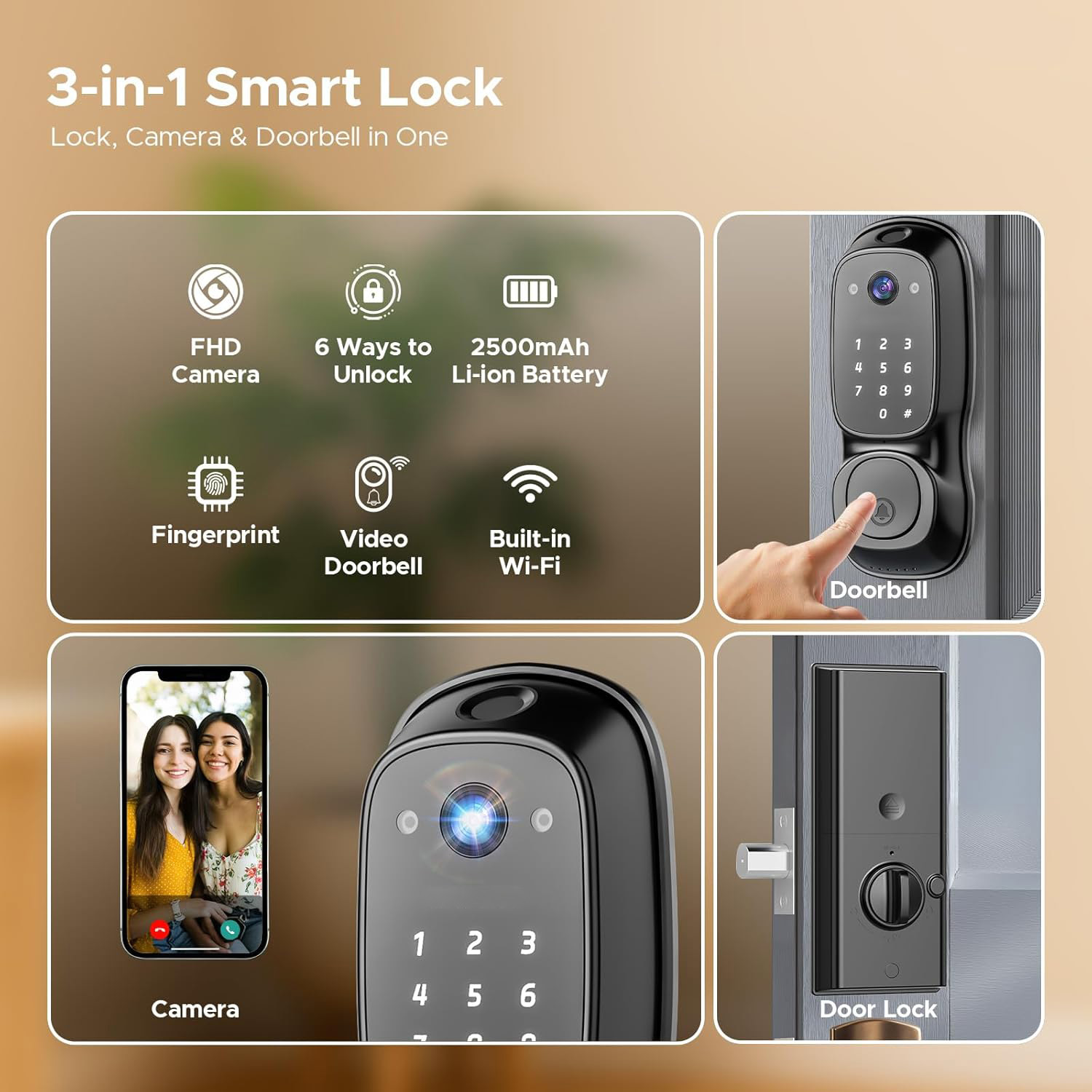 Tuya Wifiスマートドアロック ‎ カメラ＆ドアベル多 - Tuya Smart のレビューと価格