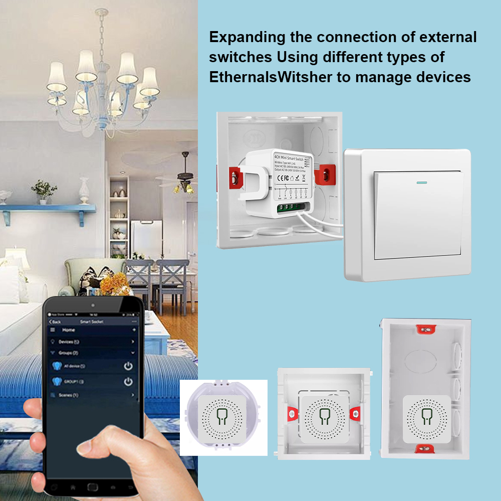 Tuya WiFiスマートスイッチ 1/2/3/4連 4ウェ - Tuya 4 Channel のレビューと価格