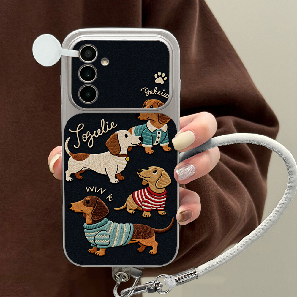 漫画風ダックスフント柄スマホケース サムスン A56 A55 - Shelly のレビューと価格