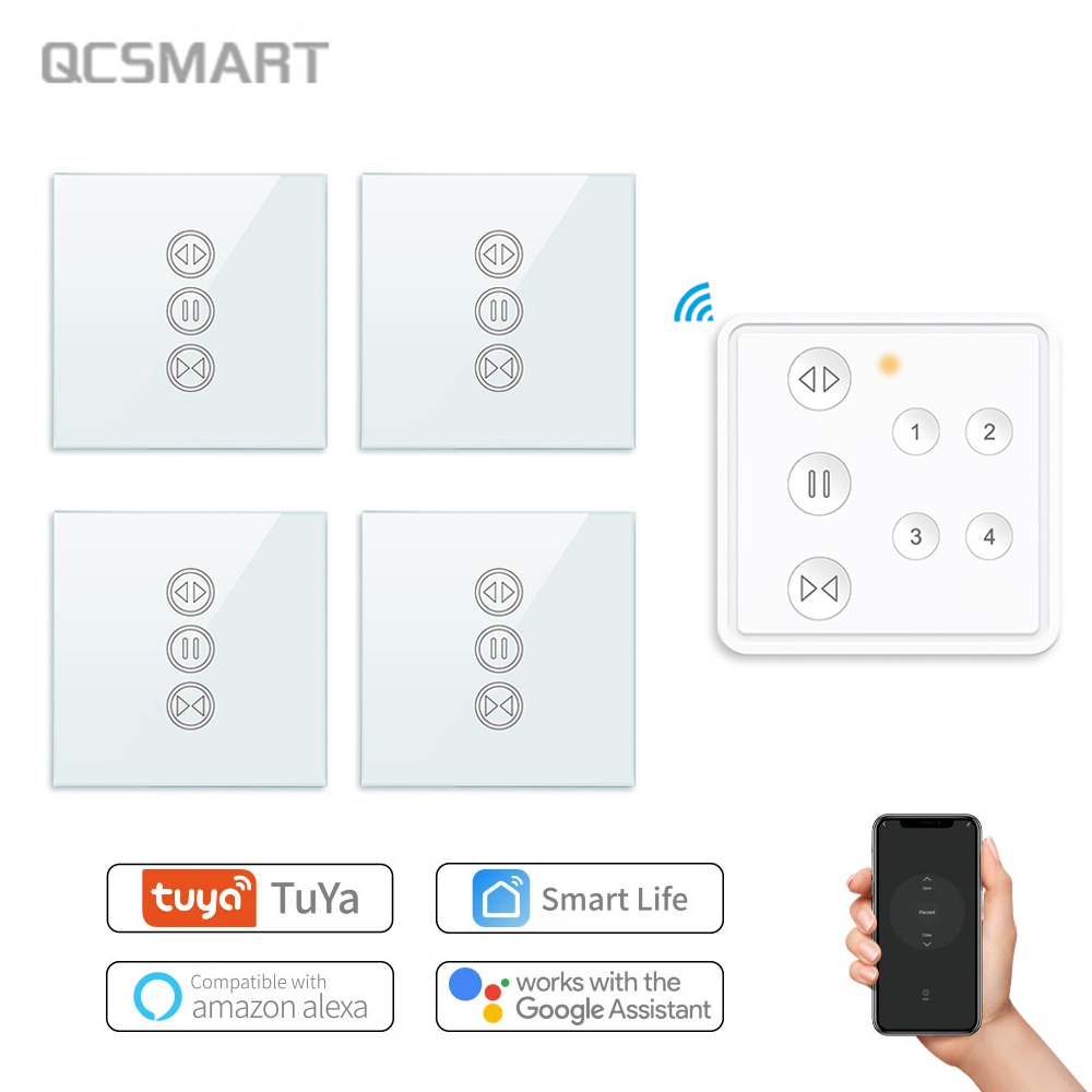 チュウヤスマートライフrf無線lanカーテンスイッチローラー - Tuya 4 Channel のレビューと価格