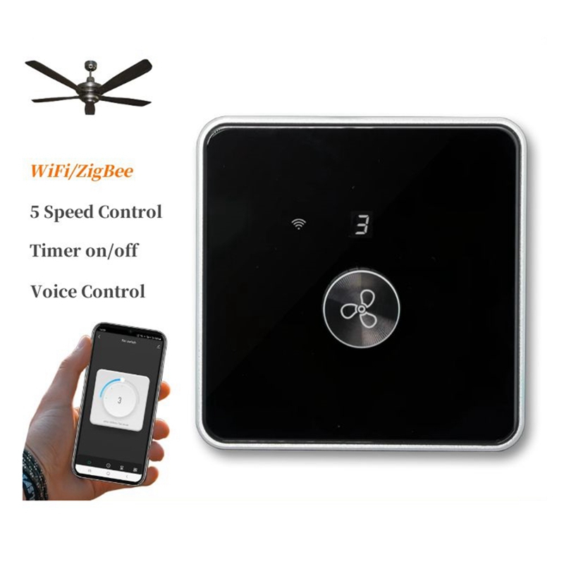 スマート Wifi ファンスイッチ 5 速度制御 EU シー - Tuya Smart のレビューと価格