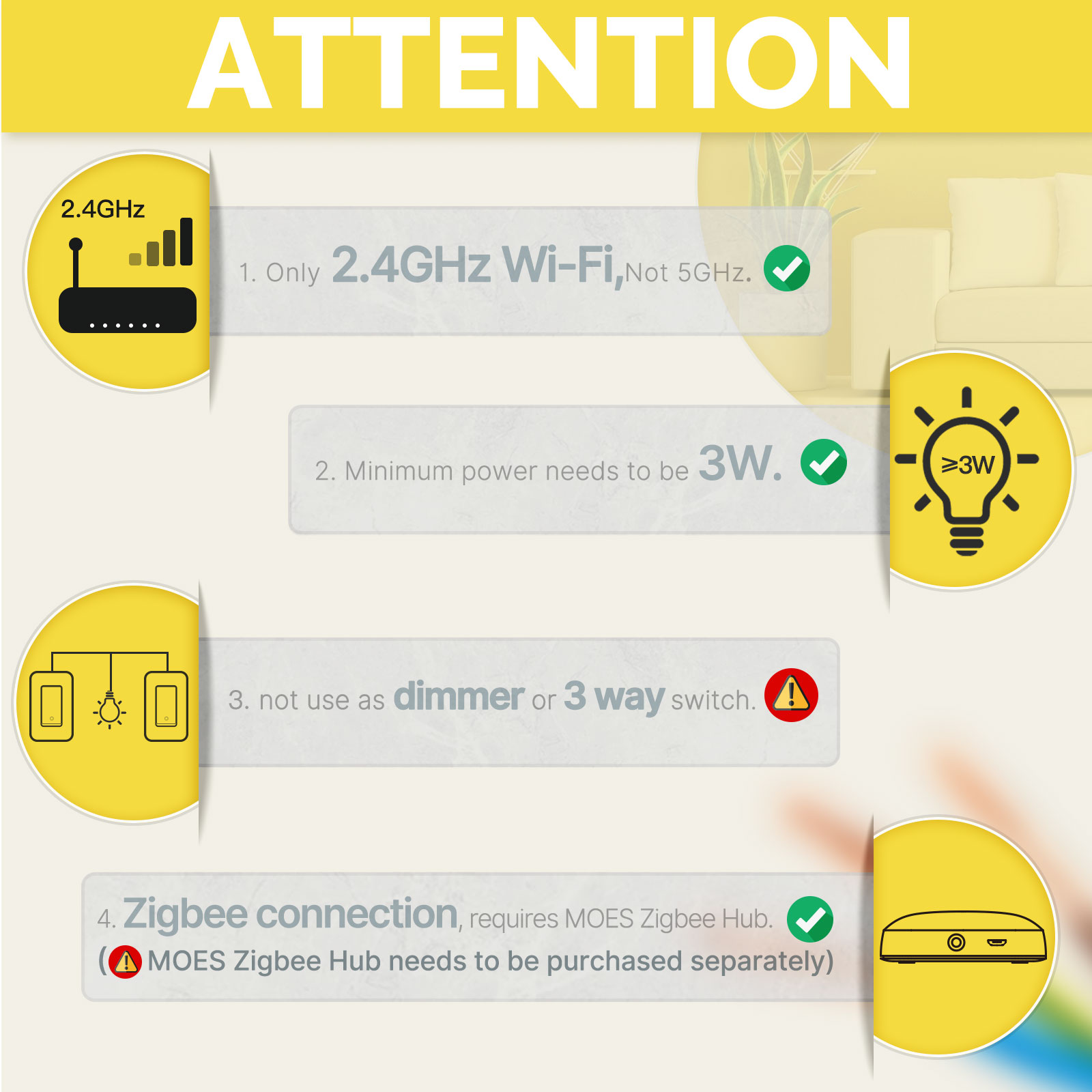 MOES US標準 Zigbee スマートライトスイッチ 1 - Smart Relay Tuya のレビューと価格