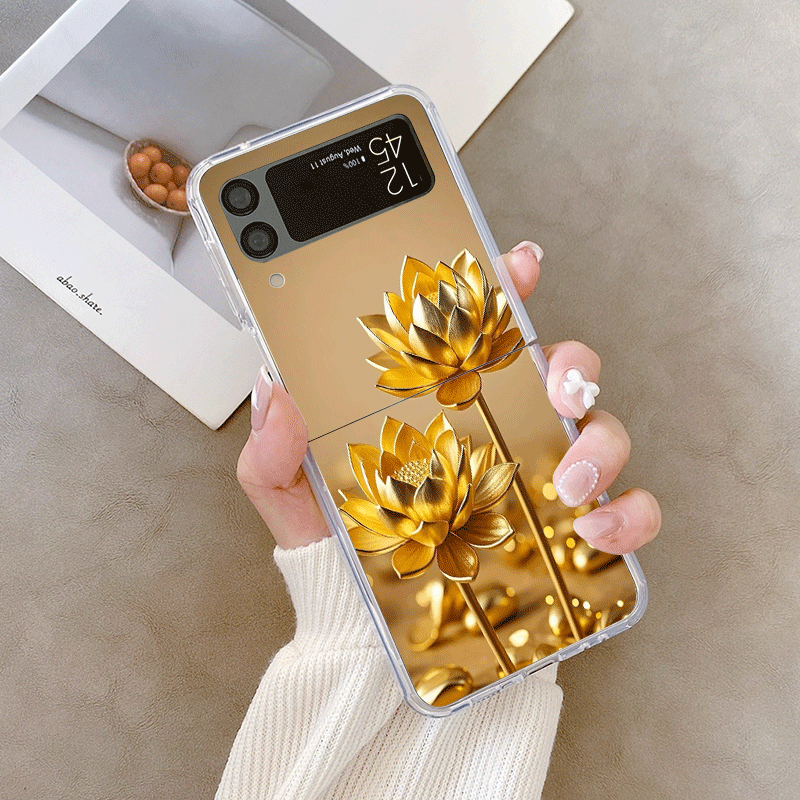 クリエイティブな金色の蓮の花模様のスマホケース、Samsun - Shelly のレビューと価格