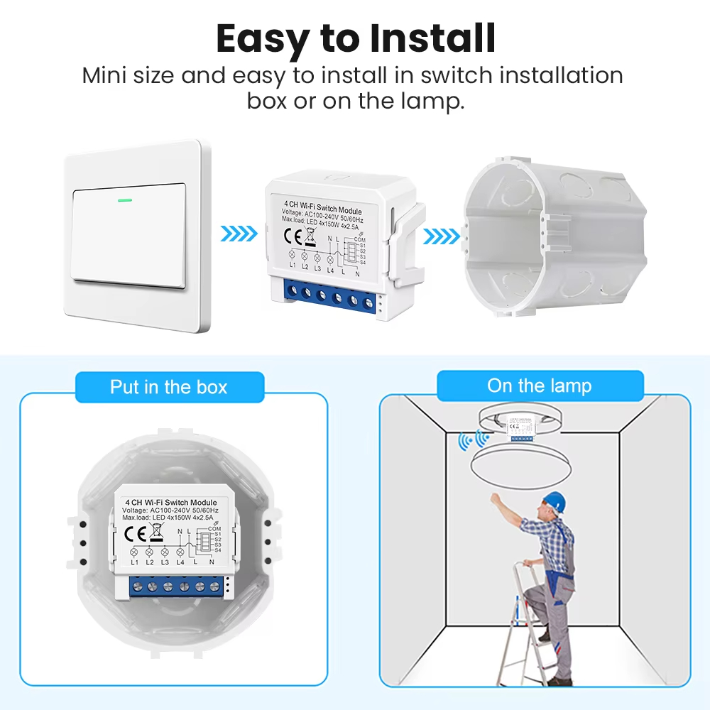 WSM16 Tuya WiFi スマートスイッチモジュール  - Tuya 4 Channel のレビューと価格