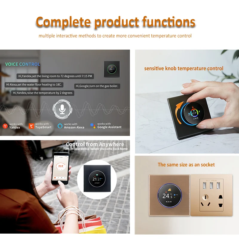 在庫あり Tuyaノブサーモスタット 床暖房コントローラー  - Tuya Smart のレビューと価格