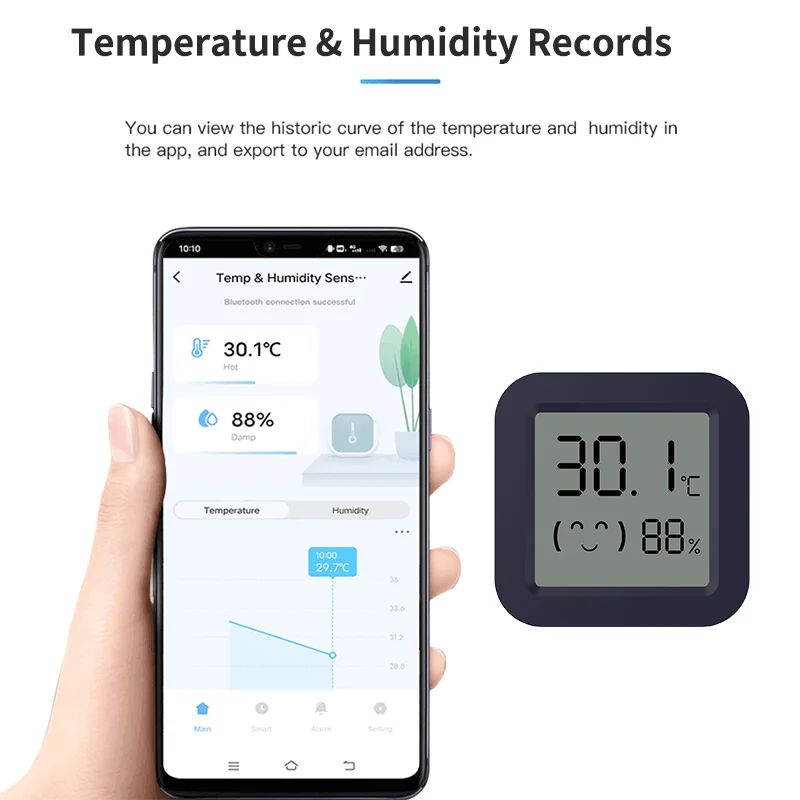 ミニスマート温度計湿度計温度湿度センサーアプリリモコンBTワ - Tuya Smart のレビューと価格