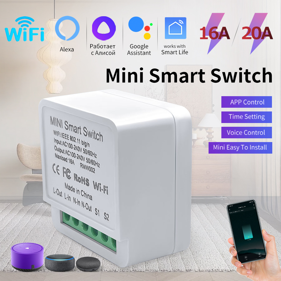 16A/20A WiFi ミニスマートスイッチモジュール 2 - Sonoff Mini R4 のレビューと価格